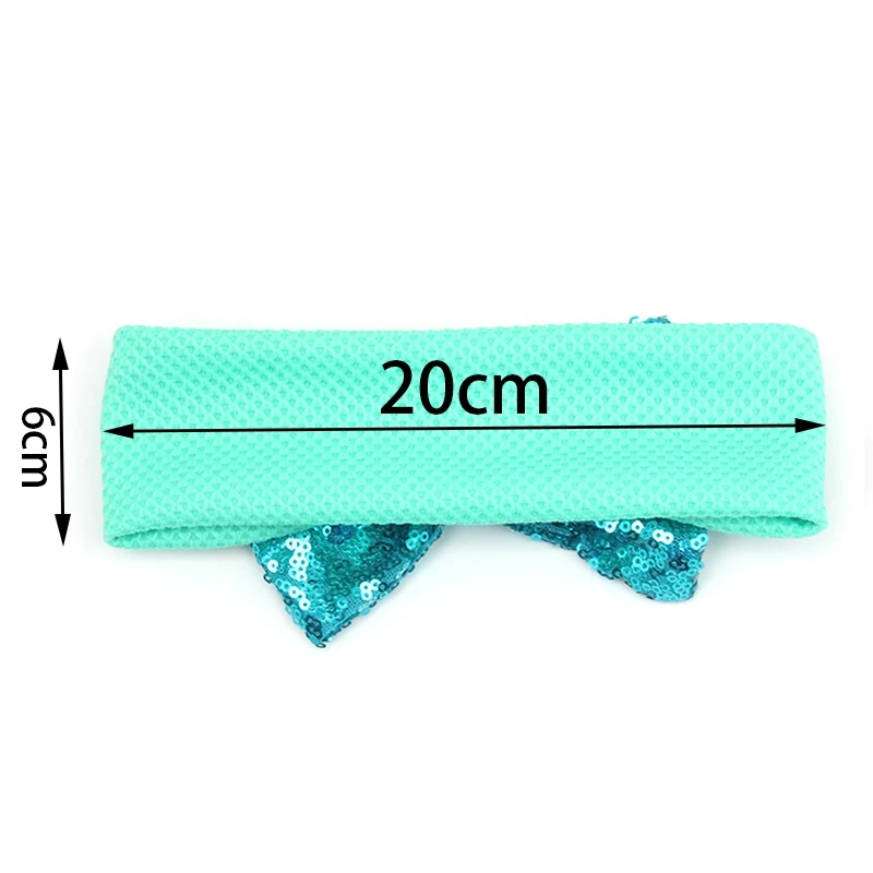 2018 New Cute Velvet Baby Headband Big Sequin Hair Bow Solid Turban Elastic Headbands Kids Glitter Large Accessories | Детская одежда и