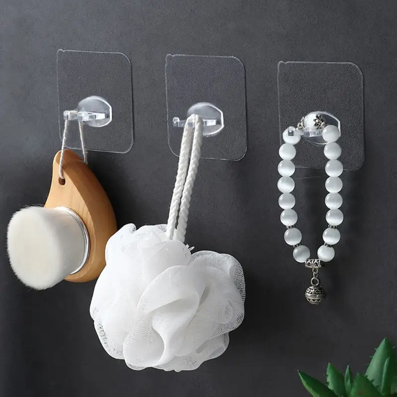 5 Pcs Transparent Toothbrush Holder Hook Plug Hygienic Stand Shaving Rack Razor Sticky Adhesive Storage Bathroom | Дом и сад