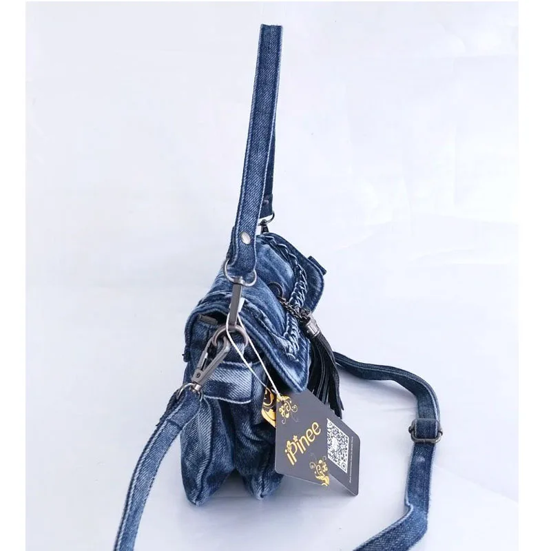 IPinee Новый стиль ретро джинсовая сумка через плечо модная Маленькая женская с