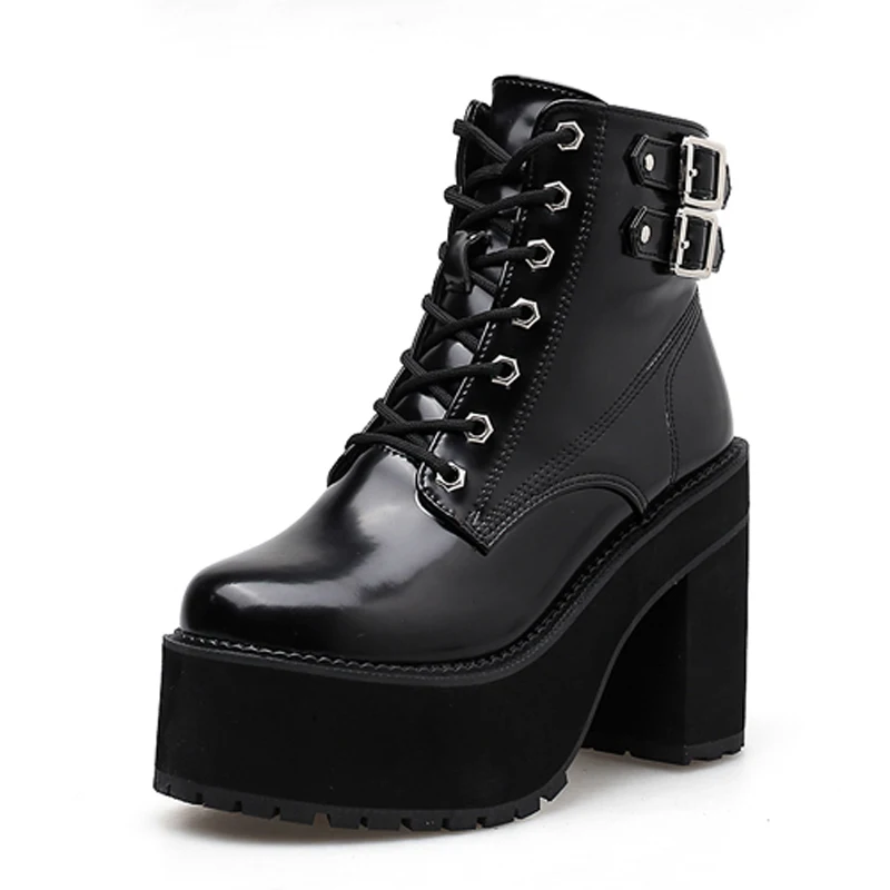 GBHHYNLH Fashion Ankle Boots Platform Shoes Round Toe winter Thick High Heels snow shoes Punk fur for Women LJA493 | Обувь