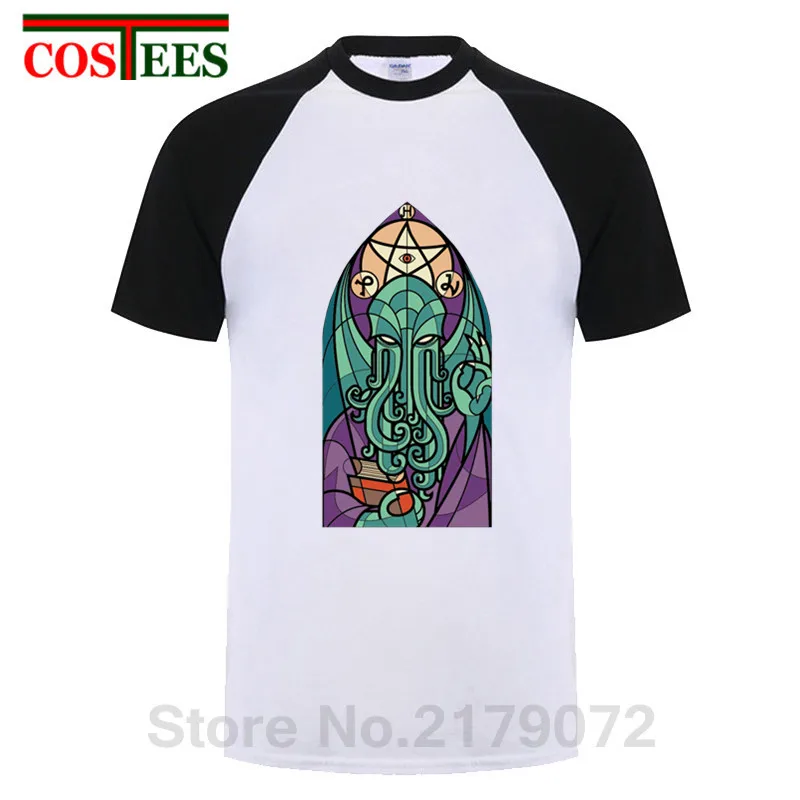 2019 летние модные футболки с круглым вырезом и коротким церковью Cthulhu для мужчин
