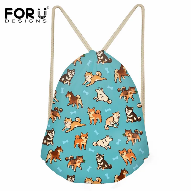 FORUDESIGNS/милый рюкзак с рисунком собаки на каждый день; модная маленькая сумка на шнурке; Женская дорожная обувь; сумка для детей - Цвет: HK5736Z3