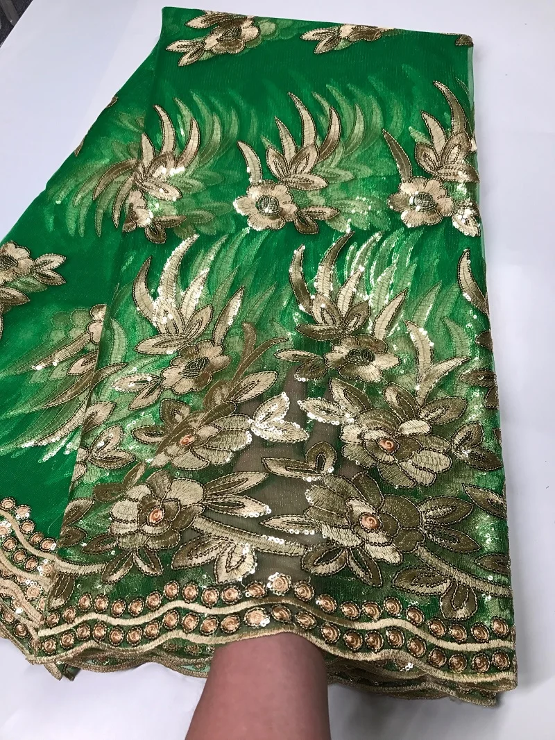 Африканский разноцветный Джордж кружевная ткань с блестками кружевной ткани в