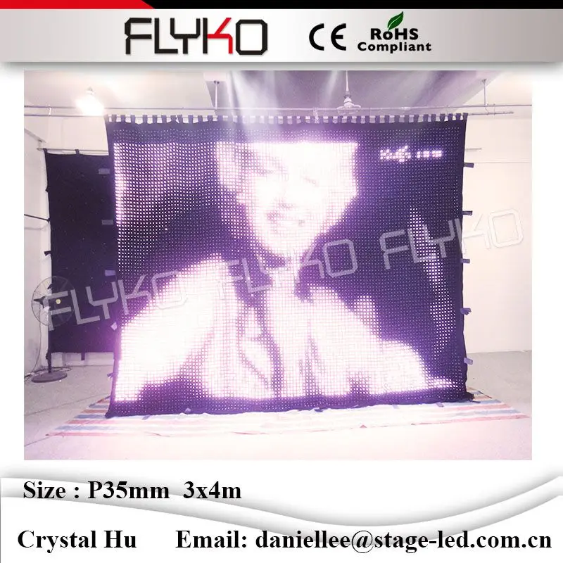 Flyko led занавес экран прекрасный сексуальный xxx фотографии Китай P35mm 3x4m | Лампы и