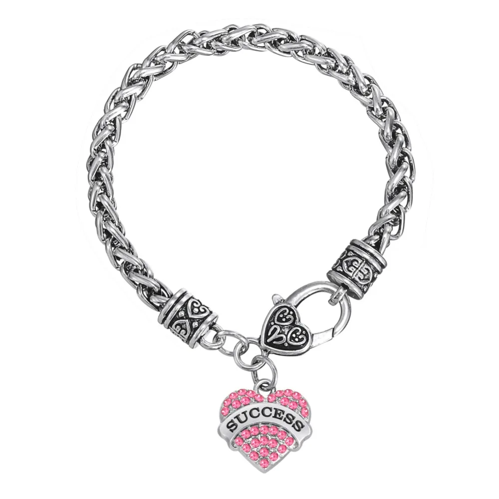 Серебристый оттенок с рыбьим крючком и прозрачным розовым кристаллом