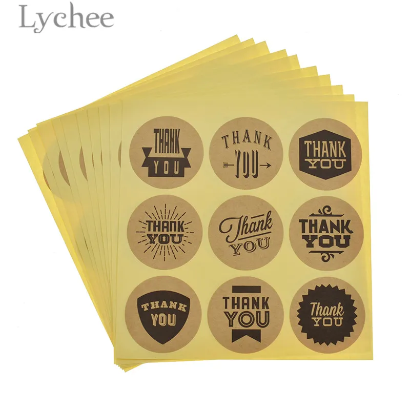 Lychee 90 шт Винтаж спасибо напечатанные этикетки наклейки s круглые в подарок торт