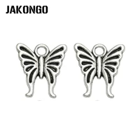 jakongo antique silver plated butterfly charms pendant for jewelry making bracelet accessories diy handmade 16x14mm 20pcslot