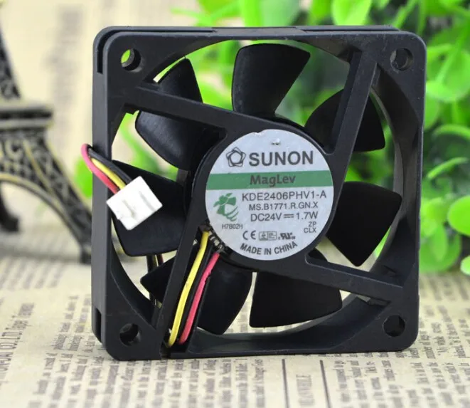 6 см 60*60*15 24V 1,7 W KDE2406PHV1-A 3 провода вентилятор переменного тока