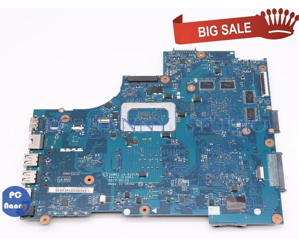 PCNANNY 0K9PG1 K9PG1 VAW01 LA-9101P для Dell Inspiron 3521 5521 материнская плата ноутбука SR0XF I3-3227U HD 8730M