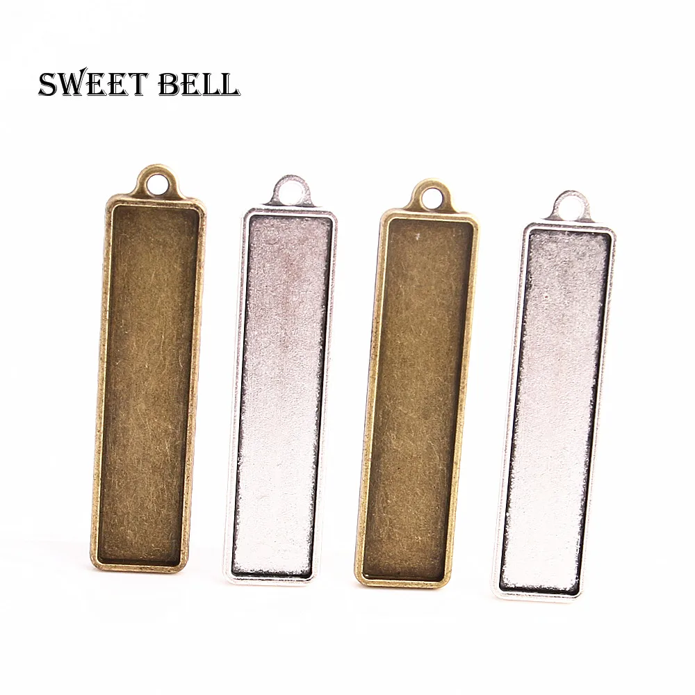Sweet Bell 6 шт. двухцветная камея из сплава Двусторонняя посадка 13*60 мм rectang кабошон