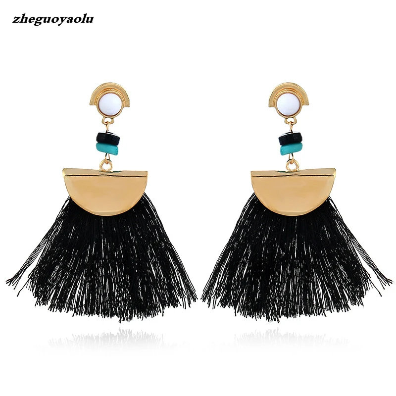 Богемные висячие серьги с кисточками длинные для женщин Висячие Модные