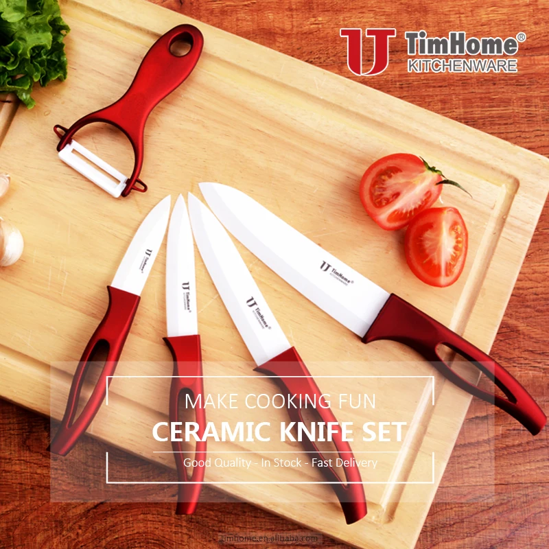 

Timhome 3"4"5"6"inch Zirconia Ceramic Knife Sets with Covers Beautiful kitchen knife as gift chef knife for fruit and meat