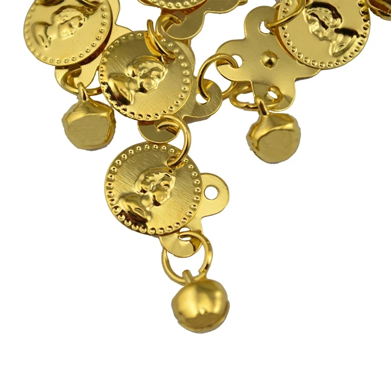 Модный женский богемный головной убор Бохо с кисточками для монет золотая