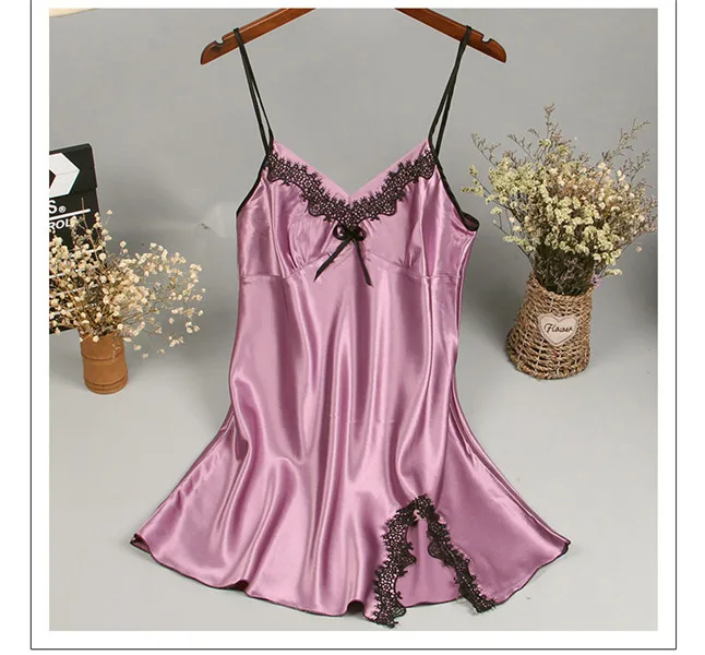 Nightie 4 Брендовая новинка, китайский женский халат, атласная ночная рубашка, сексуальная ночная рубашка, одежда для сна, принт, банное платье, летнее повседневное домашнее Ночное платье, один размер - Цвет: Nightie 4