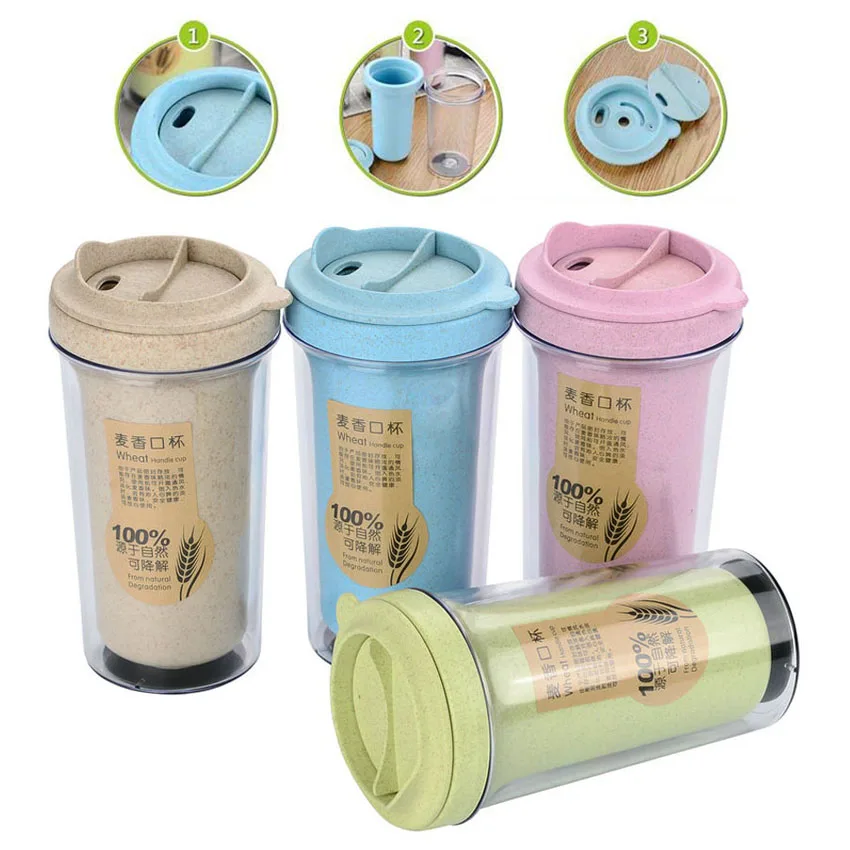 Термос пшеничный с двойными стенками дорожная кружка для горячего кофе