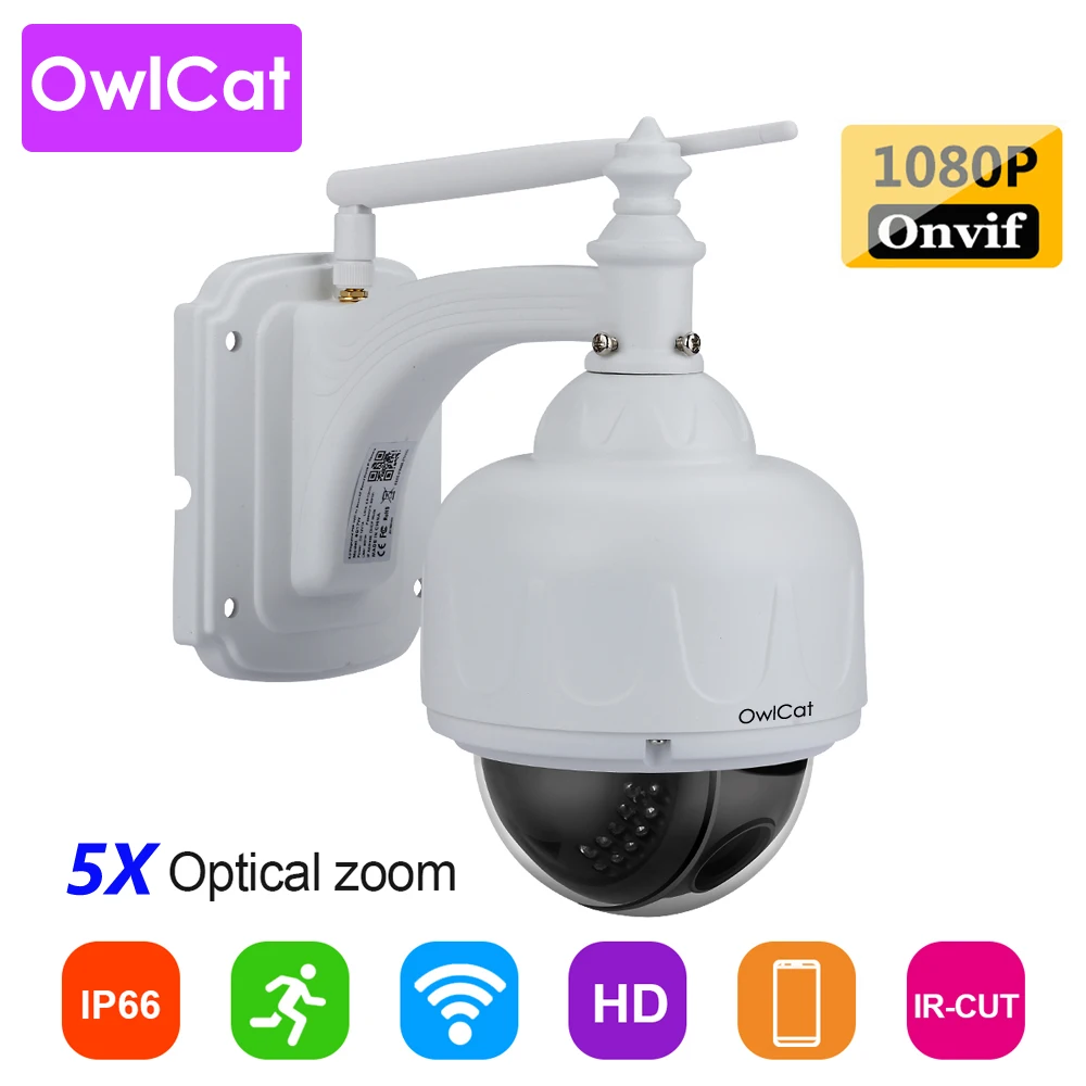 OwlCat открытый Водонепроницаемый Street Пуля IP Камера Беспроводной Wi-Fi аудио-видео Камера с 128G слот для карты SD и Onvif