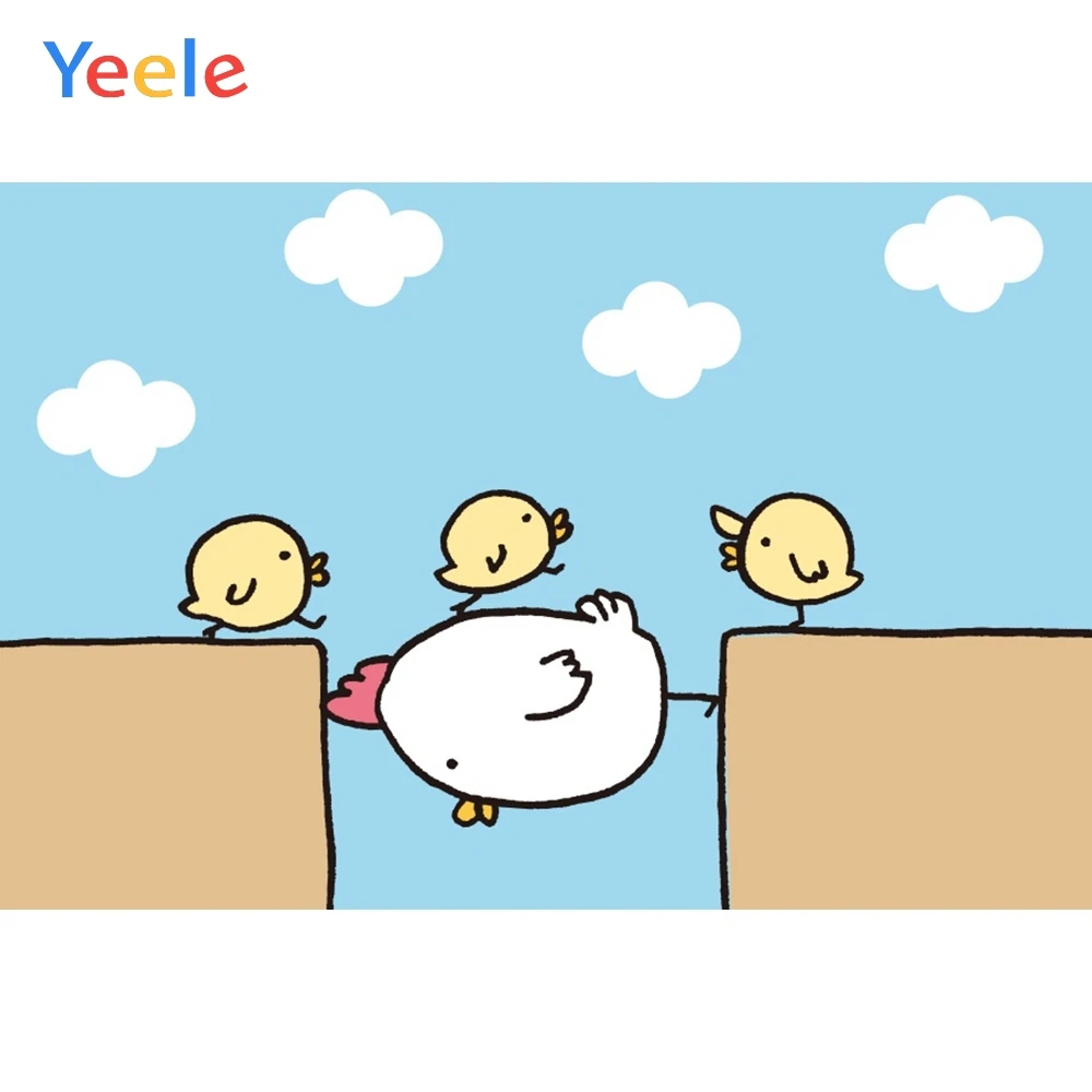 Yeele голубое небо белые облака курица игра дети фотографии фоны индивидуальные