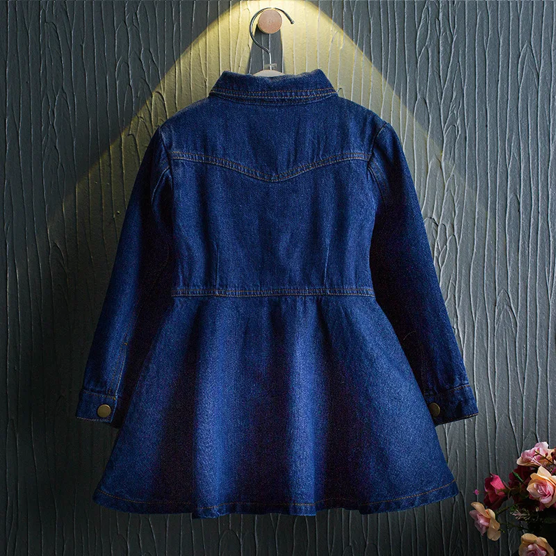 Осенняя одежда зимнее платье для маленьких девочек джинсовая детская детское