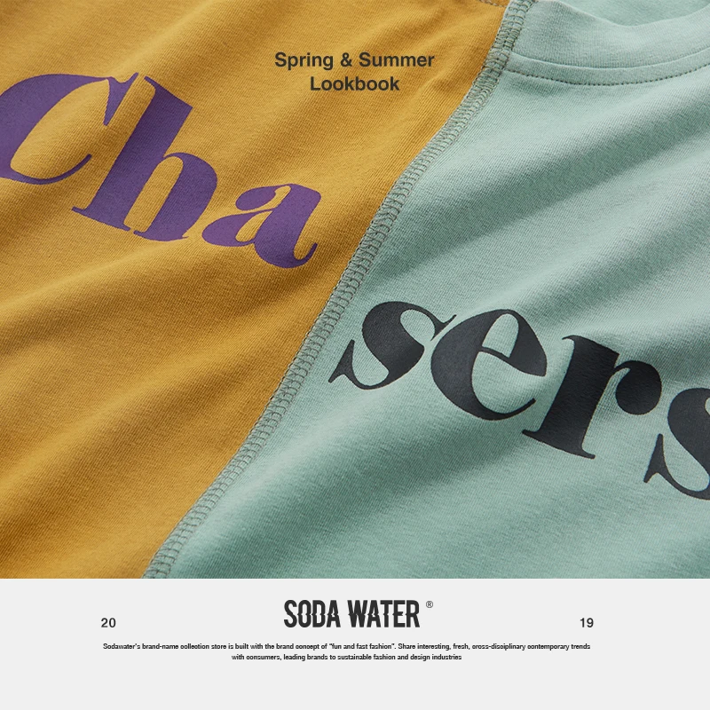 Хлопковая футболка SODA с водяным принтом, Мужская футболка в стиле хип-хоп Rock Swag, повседневные футболки, футболки с забавным принтом, парная футболка 91199 S