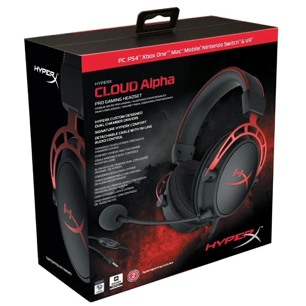 Kingston HyperX Cloud Alpha игровая гарнитура с микрофоном 3 5 мм наушники для PS4 PRO Xbox One S