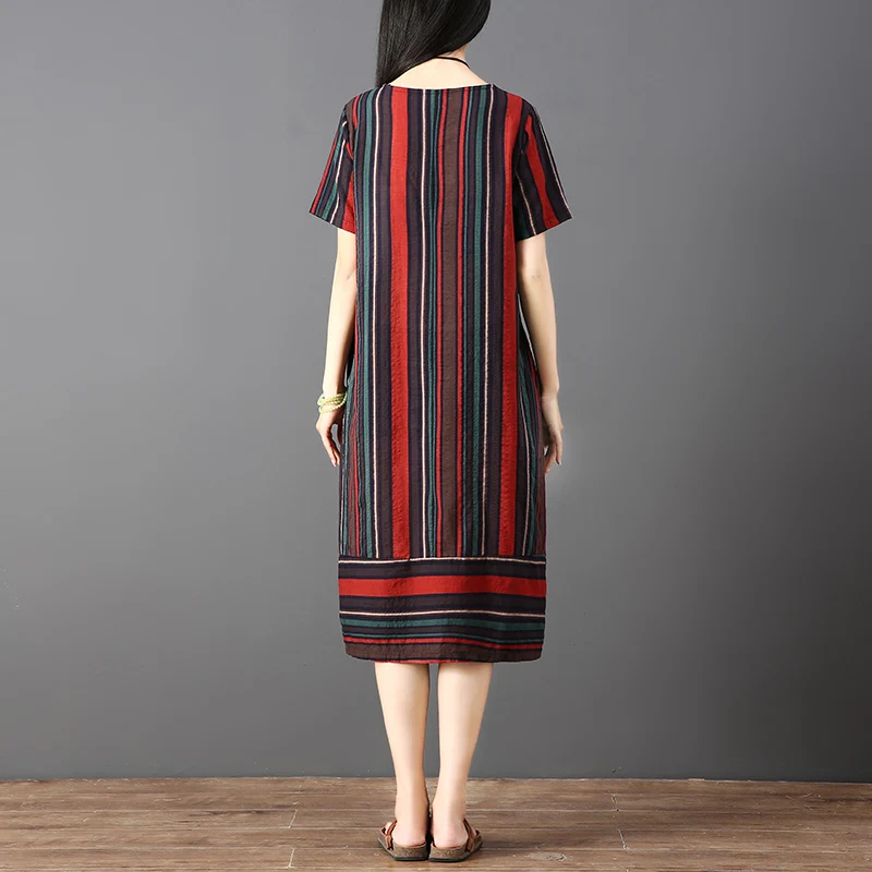 Китайский стиль Мода 2019 новые женские Платья повседневные хлопковые льняные