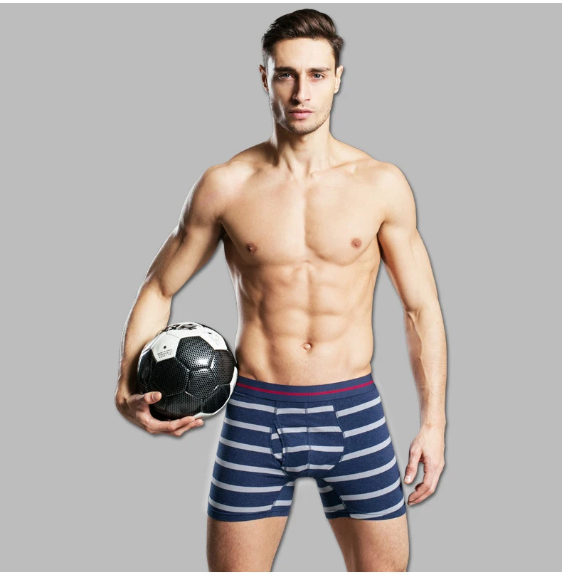 Мужские трусы боксеры norхлопковые темно синие длинные Трусы слипы нижнее белье