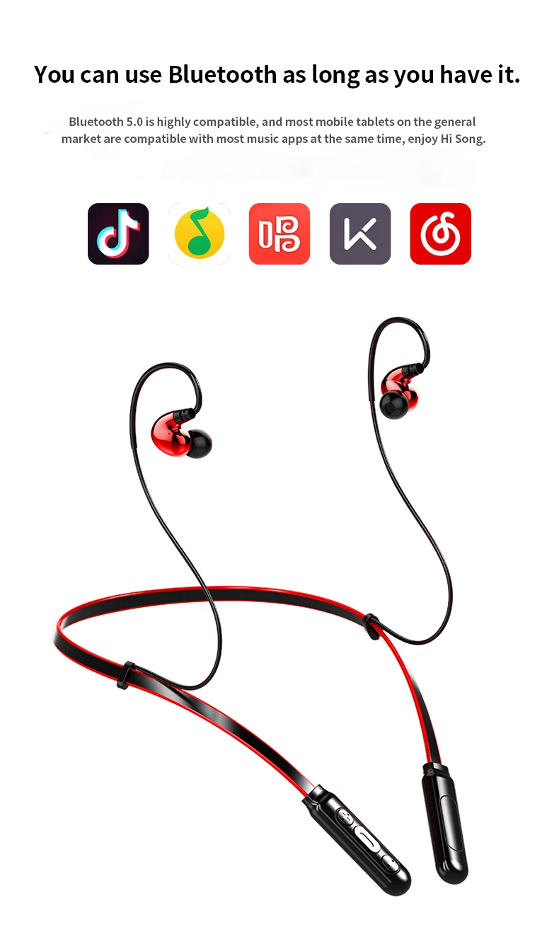 Спортивные bluetooth-наушники с шейным ремешком Z5, двойные динамические круглые сбалансированные арматурные наушники-вкладыши, bluetooth-наушники, спортивные стереонаушники