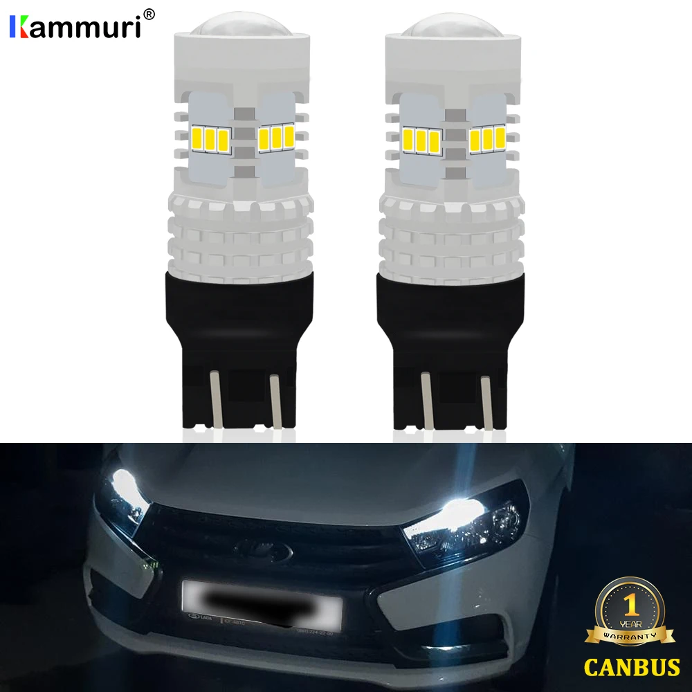 2 шт. 6000K белые LADA Lada Kalina Granta Vesta DRL светодиодные лампы SRCK 7443 7444 T20 W21/5 W светодиодные лампы чрезвычайно яркие 12 светодиодов 3020-EX
