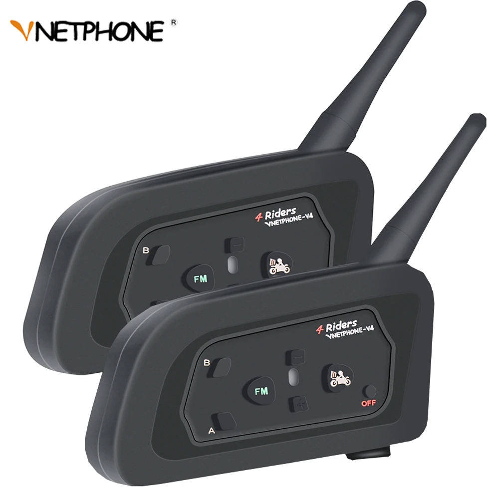 

Helmets Headsets Intercom Motorcycle Bluetooth Intercom Standby 10days Helmet Intercom 1200m for 4 Riders Waterproof