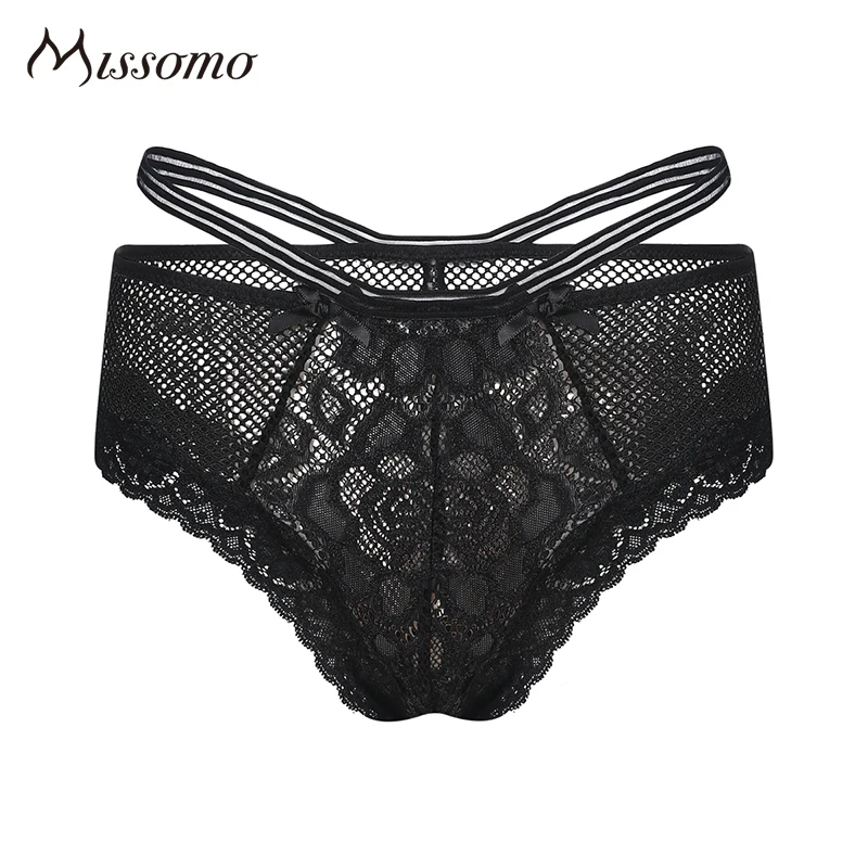 Женские ажурные трусики Missomo однотонные кружевные с бантом|cheeky panties|colorful pantiespanties
