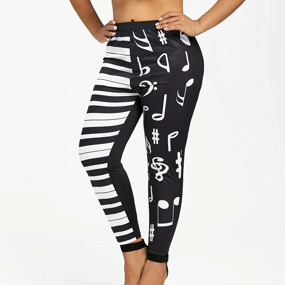 Для женщин Повседневное на лето и весну плюс Размеры середины талии нот печати