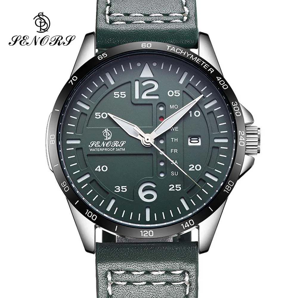 Top Luxury Brand Men Sports Watches Men's Quartz Date Clock Man Leather Army Military Wrist Watch Relogio Masculino Gift - Цвет: 05