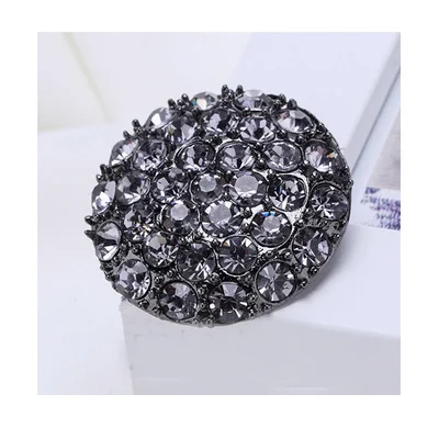 Black 27mm 4 шт./лот 17-38 мм качество экспорта Шампань серебро черный стразы кнопка костюм кашемировое пальто норки кнопки для меха C013 - Цвет: Black 27mm
