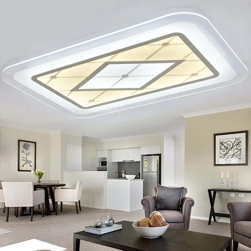 Тонкий светодиодный акриловый прямоугольный квадратный домашний потолочный