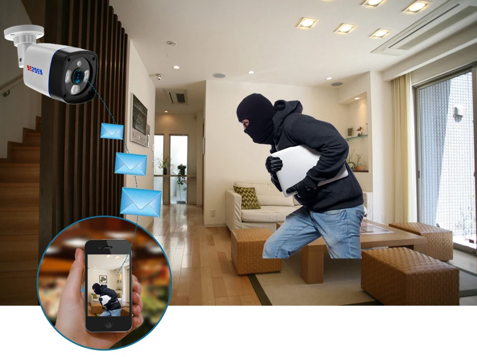 Besder 4ch CCTV Системы HD 720 P AHD CCTV DVR 4 шт. 1.0 Мп ИК Открытый безопасности Камера 1200 ТВЛ камера комплект видеонаблюдения 20 м Кабели