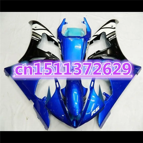 

100% Новый ABS обтекатель кузова для YZF R6 2003 2004 2005 YZF-R6 03 04 05 Синий Черный YZFR6 600 03-05 Обтекатель kit-Dor D
