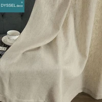 solid home decorative anti uv natural linen american style window curtains rod pocket grommet top for living room bedroom