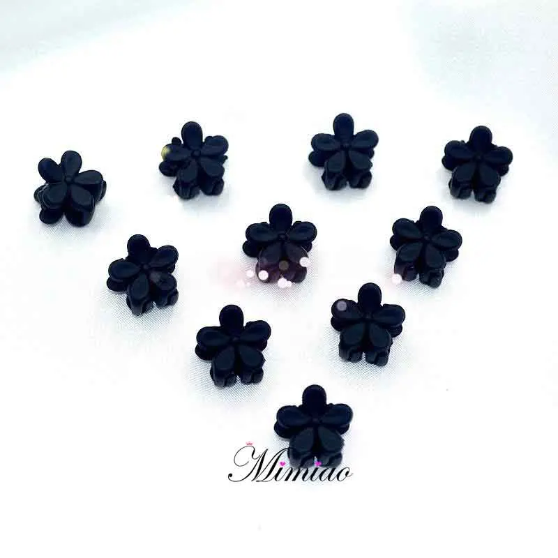 200 pcs Black Flower 200 шт зажим для волос заколка со стразами; ; для маленьких девочек; маленькая Заколка-крабик милый Конфета цветной цветок заколки-клипсы зажим детская заколка для волос, аксессуары для волос - Цвет: 200 pcs Black Flower