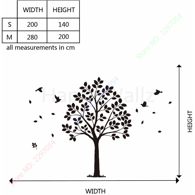 New Wall Decals Vinyl Decal Sticker Art Mural Floral Decor Huge Tree Design 22