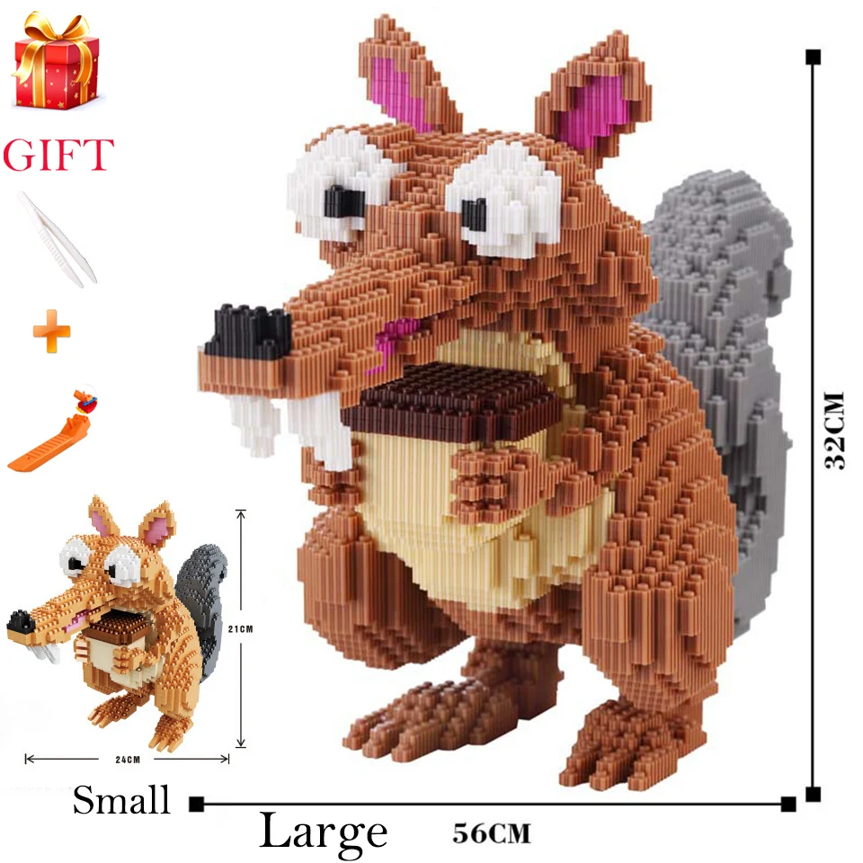 1 шт. классический мультфильм Scrat желудь большой размер строительные блоки