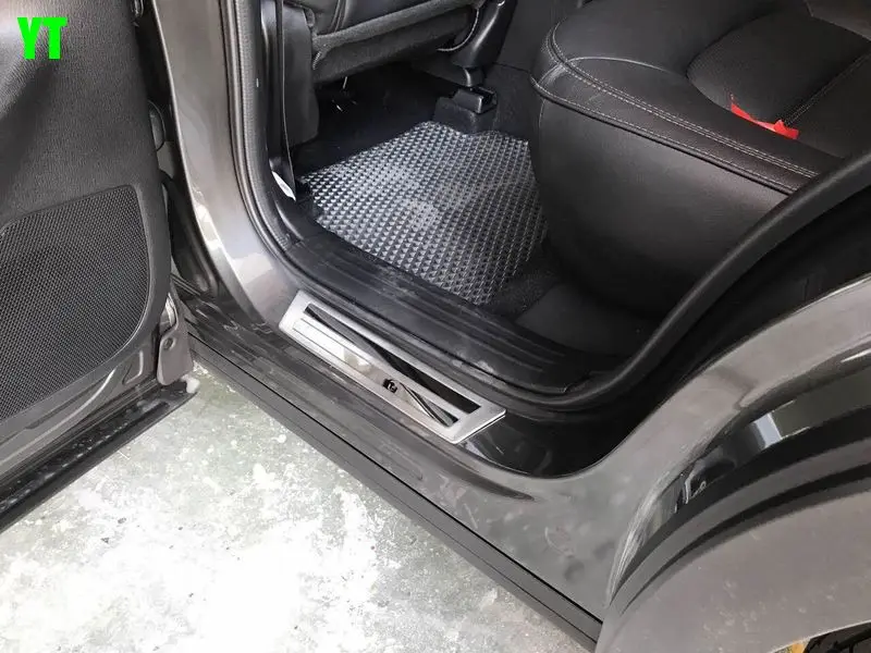 Авто внутренняя и внешняя Накладка на порог, накладка на педаль для Mazda CX-5, 4 шт./лот, нержавеющая сталь