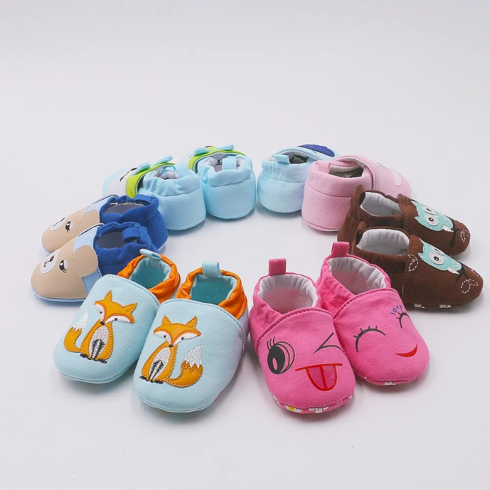 Первые ходунки Мультфильм обувь Bebe малыша Мокасины 0 24 м нескользящая Мягкая