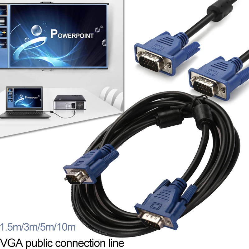 BCMaster 15pin 1 5 м портативный VGA кабель видео Линия для компьютерного проектора ультра
