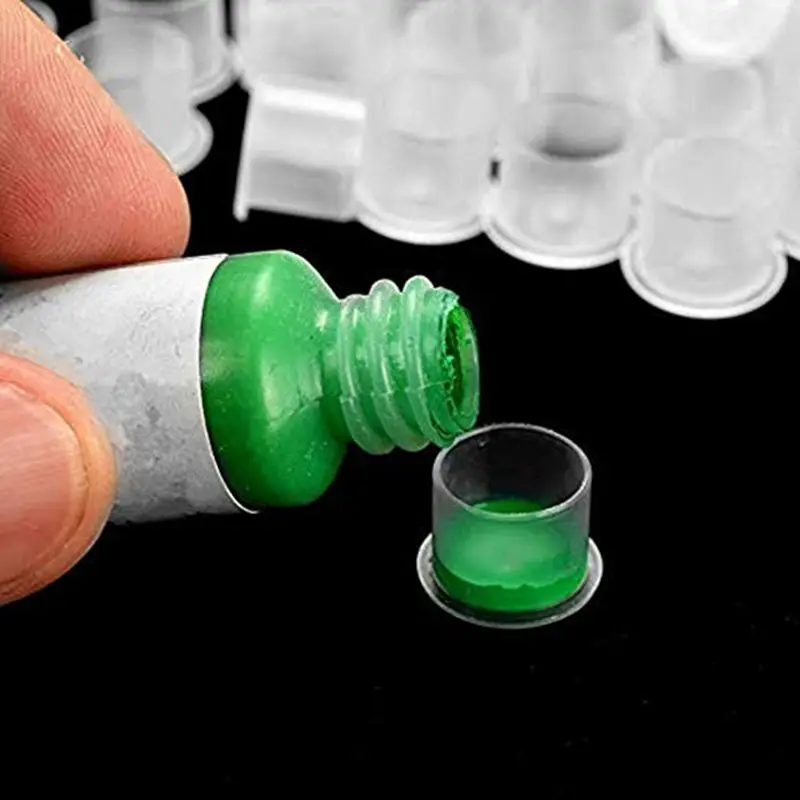 

1000pcs Plastic Tattoo Ink Cups Caps 17mm 14mm 11mm Clear self standing Ink Caps Tattoo Pigment Cups Supply for ink
