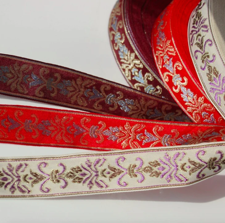 oriental floral embroidery ethnic jacquard webbing woven tape lace trim ribbon 3.3cm collar tribal boho DIY garment accessory | Дом и сад