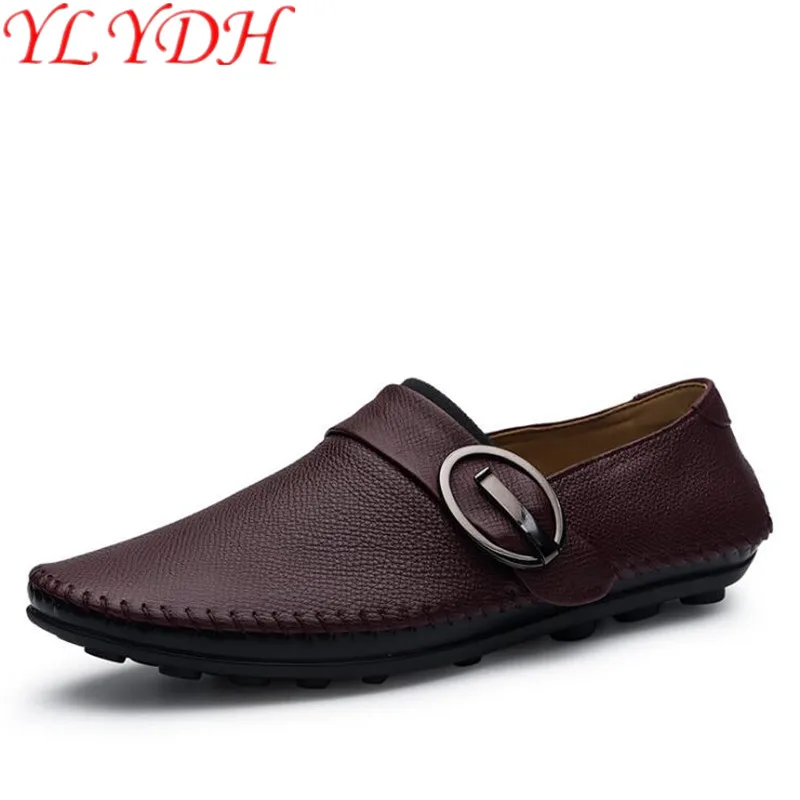 Осень 2017 г. Новый Мужские туфли из натуральной кожи мужская повседневная обувь в