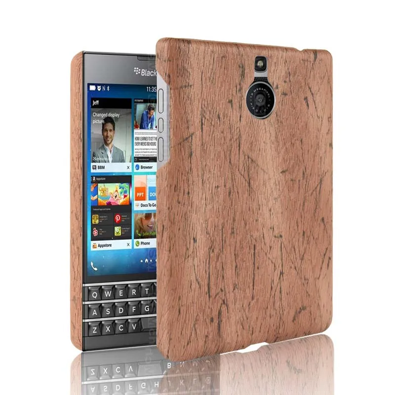 Роскошный чехол для BlackBerry паспорта серебристый выпуск с текстурой древесины Coque