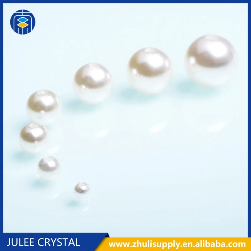 JuleeCrystal ABS Дешевые имитация жемчуга Круглый искусственный жемчуг бусины ручной
