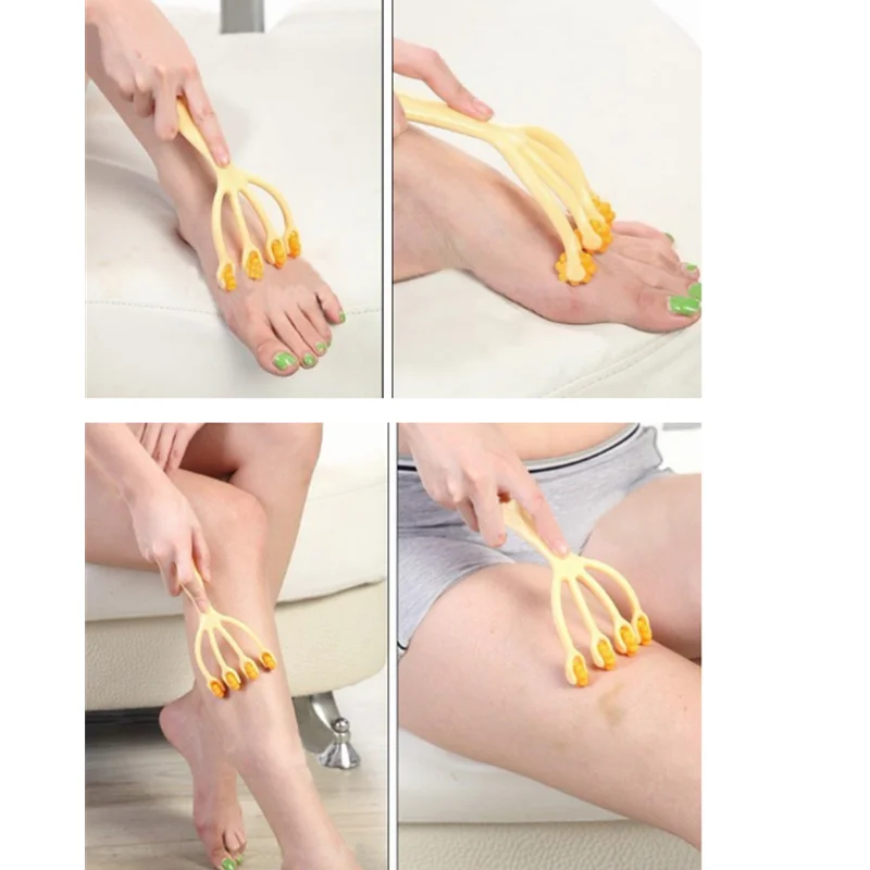 Mini Neck back roller massager face Four claw type body massager roller foot hand body neck head Massage& Relaxation Tool