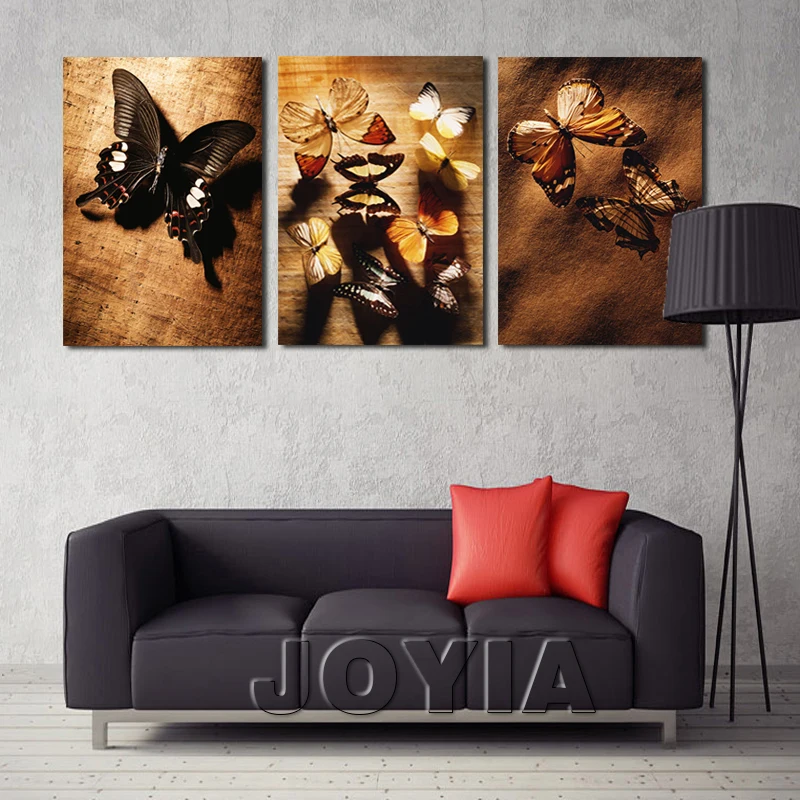 Холст С Рисунком бабочки 3 шт./компл. настенные картины для дома кабинета дивана